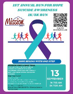 1st Annual Run for Hope Suicide Awareness 1K and 5K